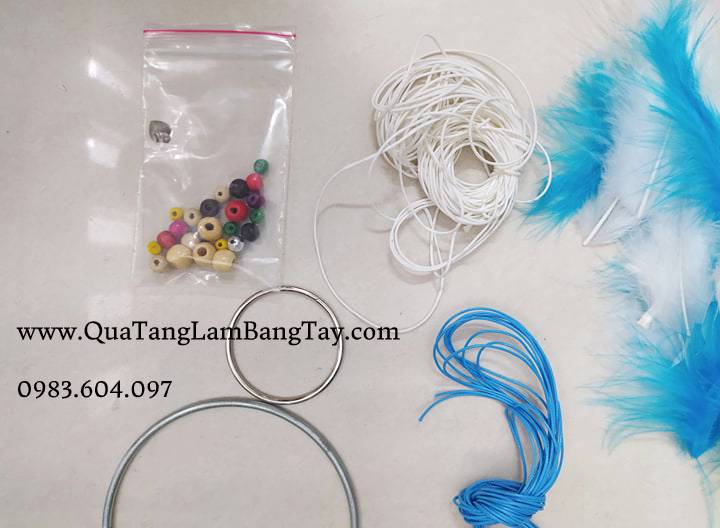 bộ nguyên liệu làm dreamcatcher thiên thanh